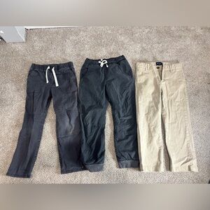 Lot of size 5 little boy pants khaki pants grey jogger pants drawstring